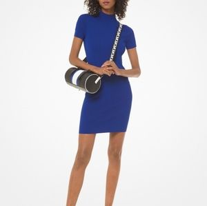Michael Kors Royal Blue Mock-Neck Dress